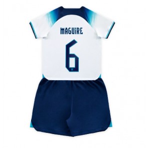 England Harry Maguire #6 Hjemmebanesæt Børn VM 2022 Kort ærmer (+ korte bukser)